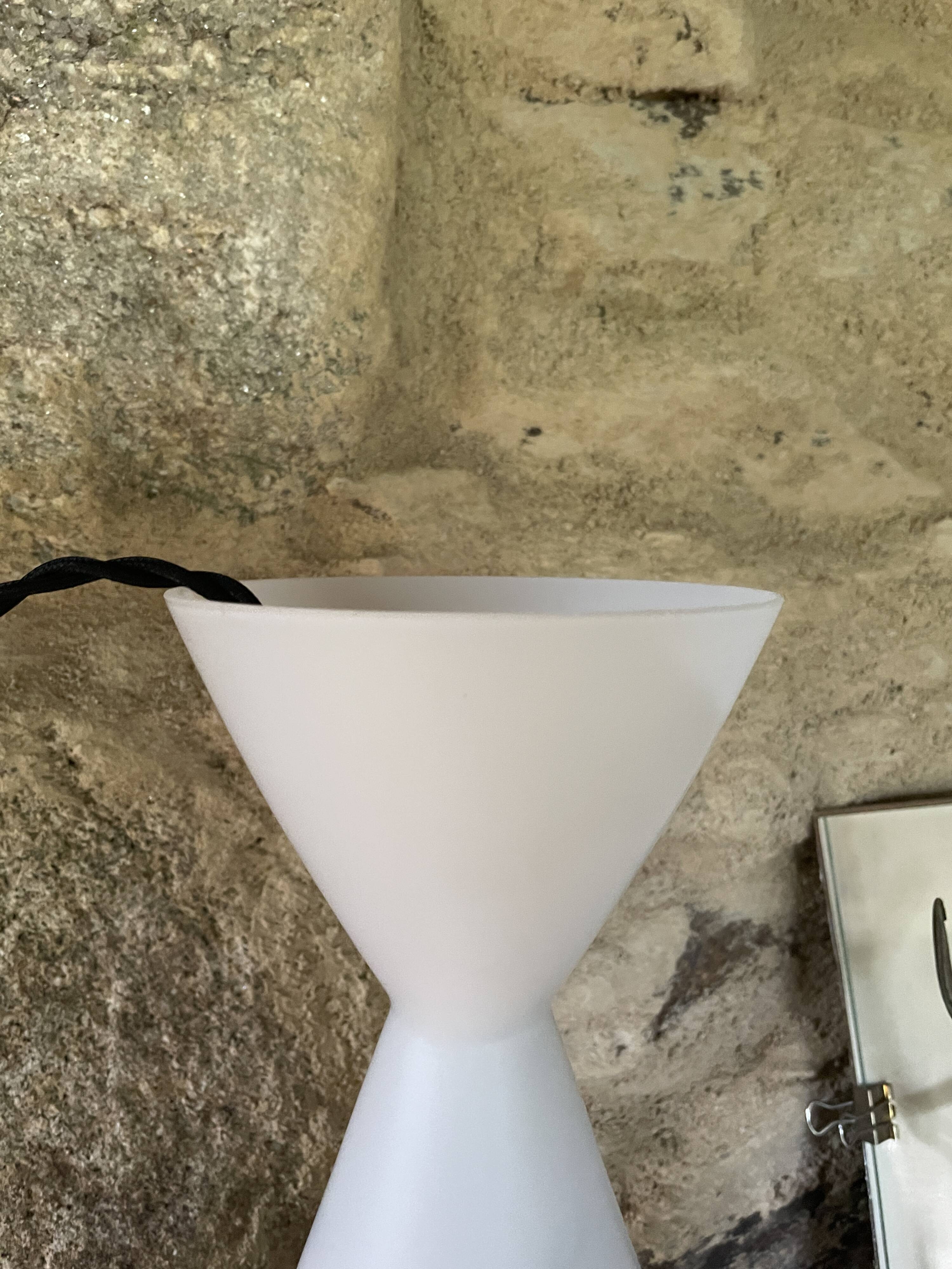 Vintage diabolo pendant light in opaline