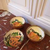 Three pretty fruit pattern bowls, Mediterranean, Provençal style