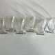 Set of 6 modernist shot glasses in cut crystal with flat ribs, 1950s