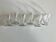 Set of 6 modernist shot glasses in cut crystal with flat ribs, 1950s
