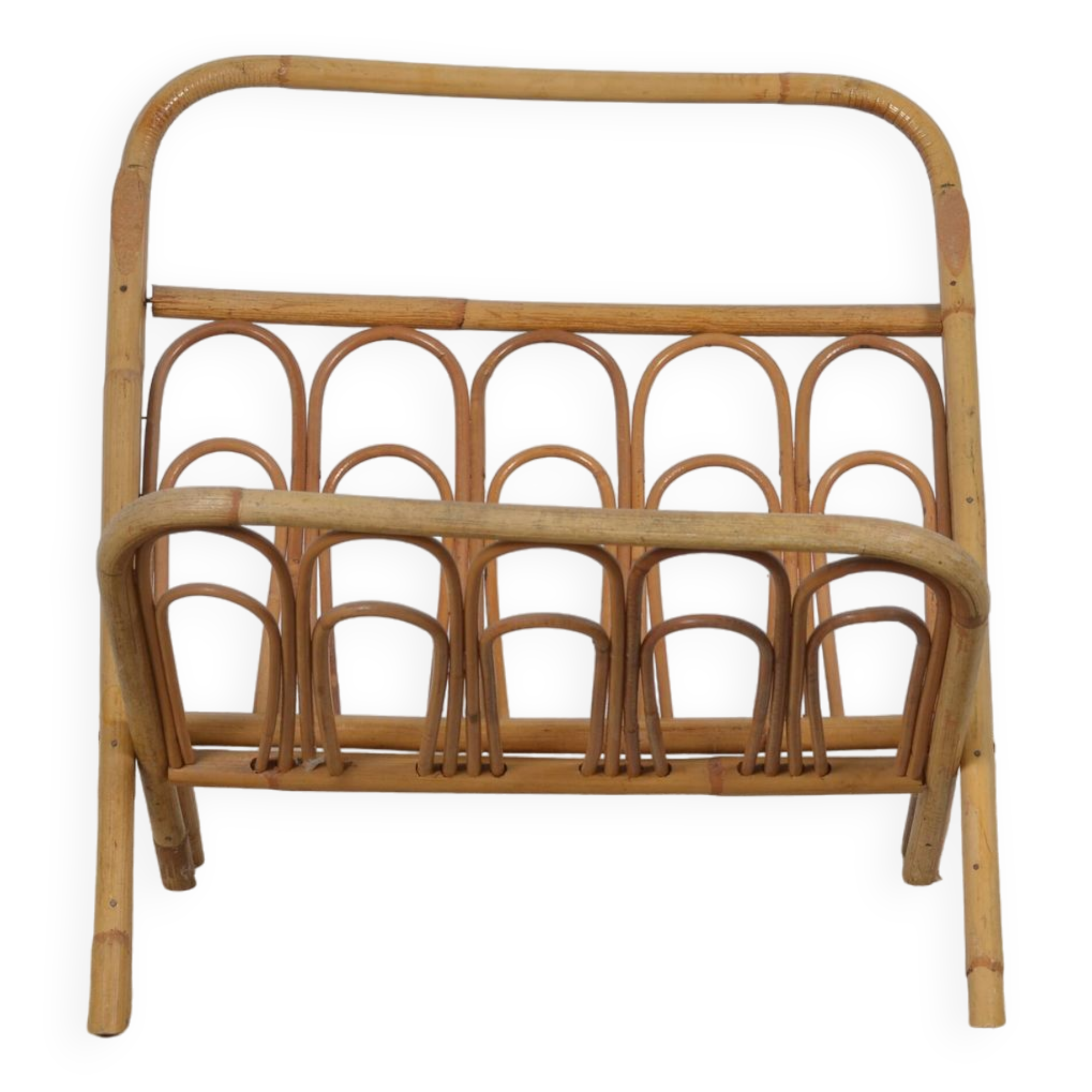 Rattan magazine holder