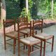 4 kitchen chairs in light solid wood and straw