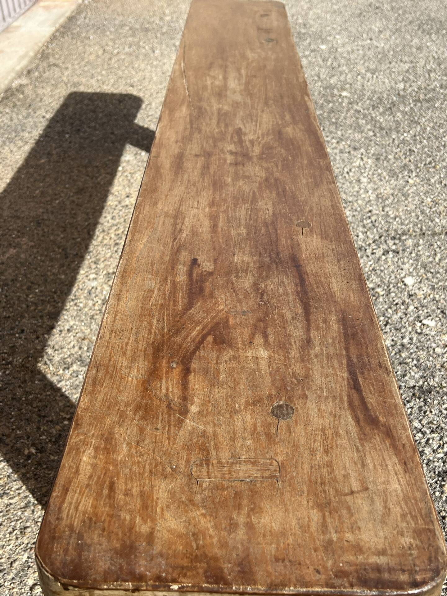Solid wood bench, French artisanal craftsmanship.