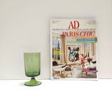 Set of Nine Green Hand-Blown Glass Drinking Glasses, Empoli, Italy