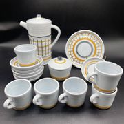 Vintage 1960s coffee service in ceramic, modernist design.