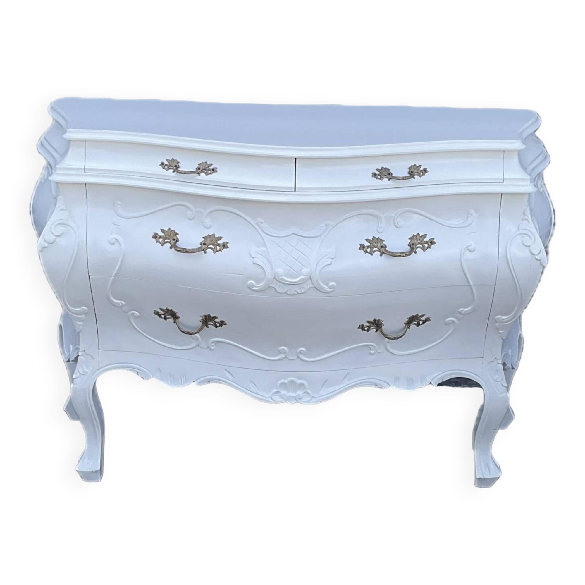 Vend commode bordelaise et 2 chevets en noyer massif 4 tiroirs de style louis XV