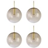 Limburg pendant light with smoked glass ball, Germany, 1970s