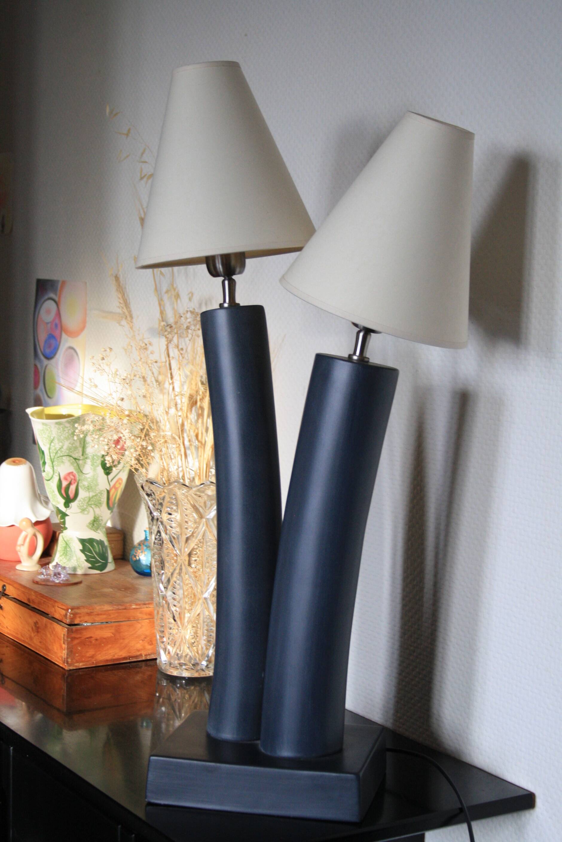 Large 2-light ceramic Drimmer lamp