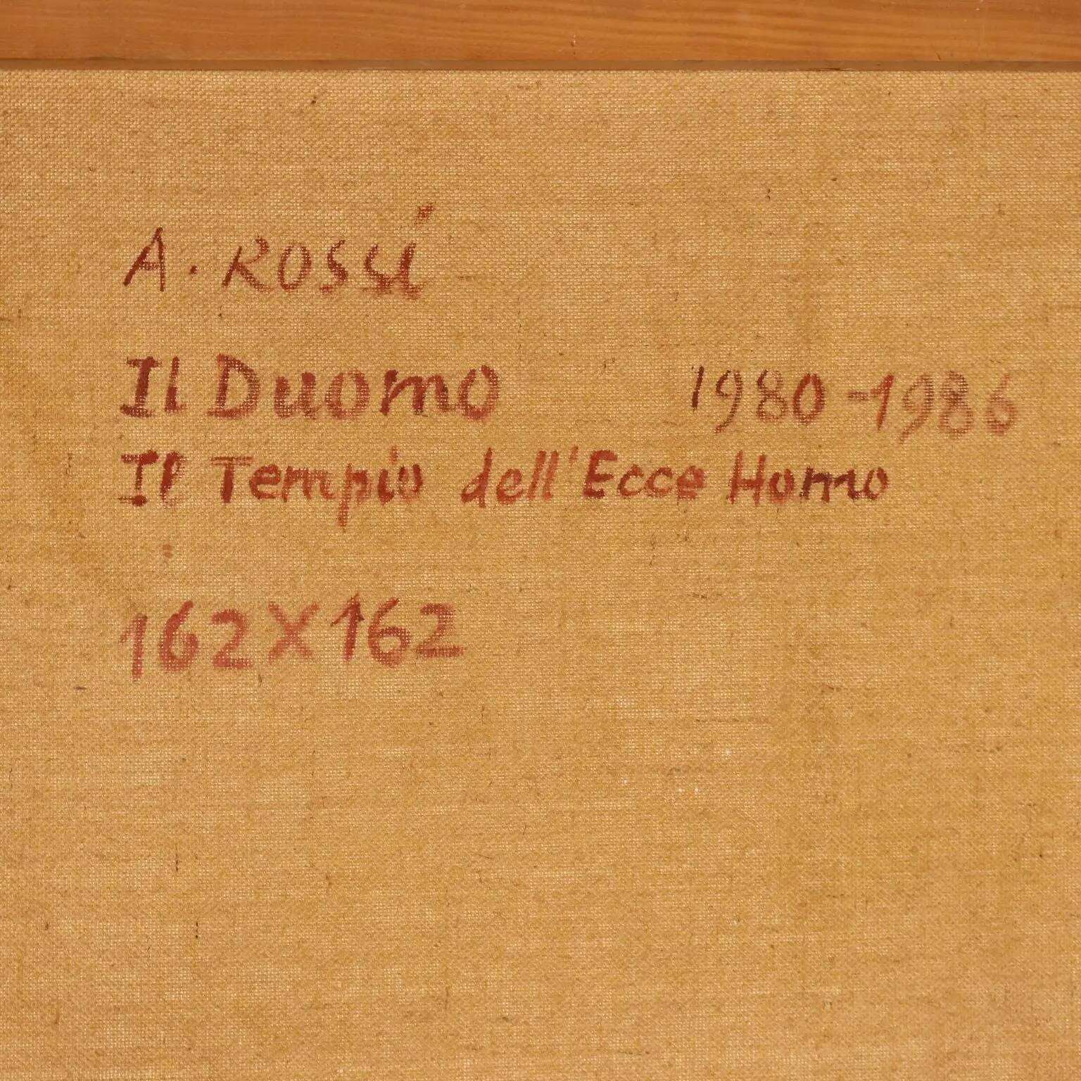 Contemporary painting signed Attilio Rossi, oil on canvas, 1980s.