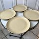 Set of 4 large flat plates in light stoneware made in France 60s and 70s