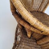 Vintage rattan confidant sofa