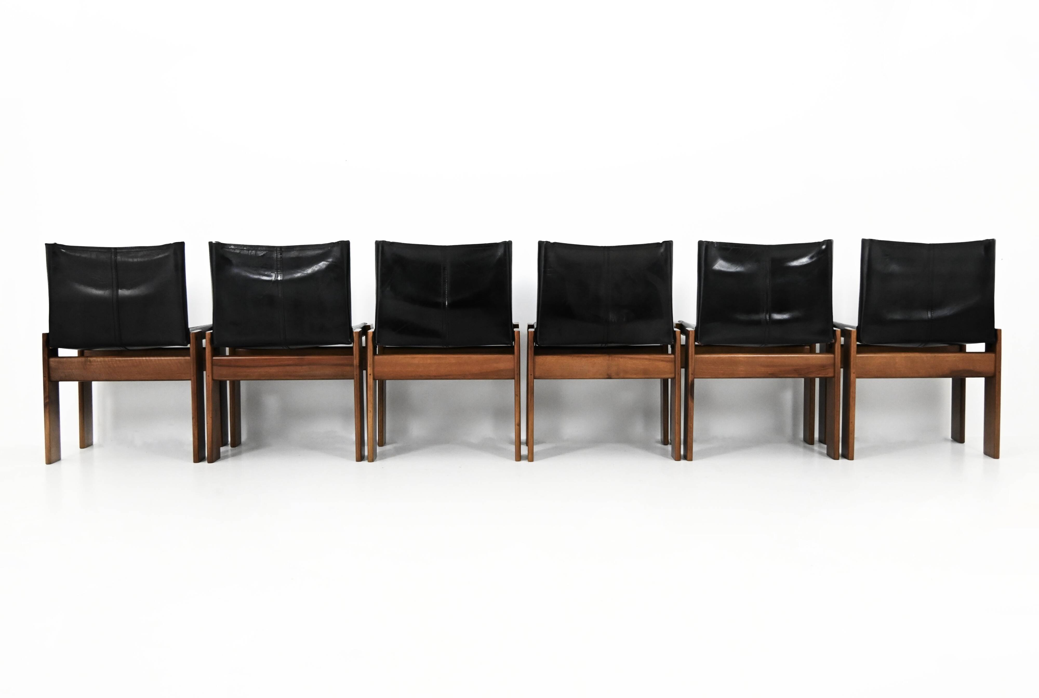Set of 6 Monk Dining Chairs by Afra & Tobia Scarpa for Molten