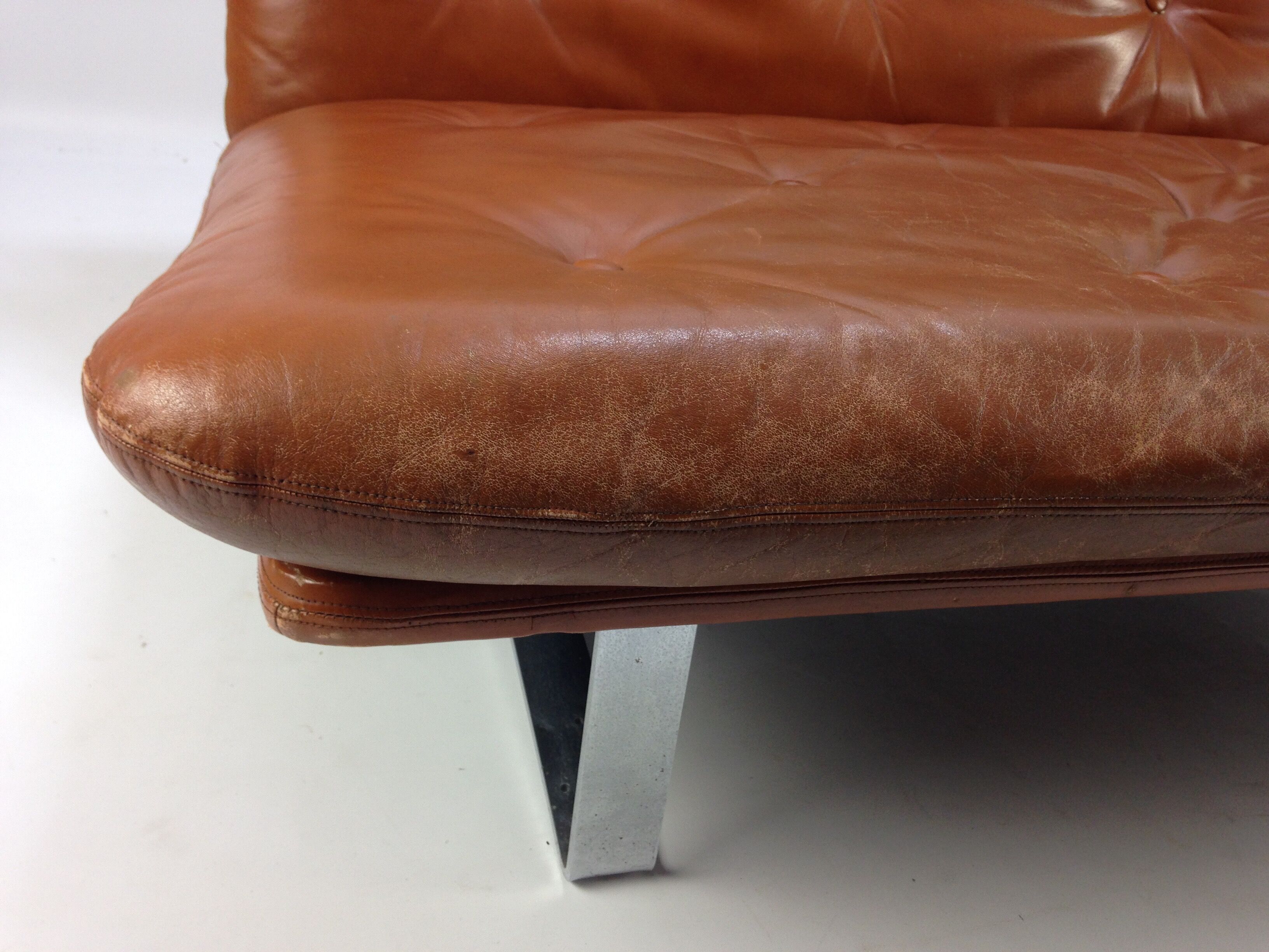 Vintage Leather Sofa by Kho Liang Ie for Artifort, 1960s