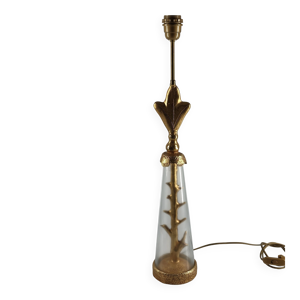 Pied de lampe vintage - verre pierre