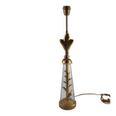 Vintage lamp base signed Pierre Casenove, gilded bronze, glass, 1970s.