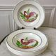Lot of 5 hollow plates digoin sarreguemines model "rooster" years 40-50