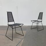 Set of vintage postmodern metal accent chairs by Rolf Rahmlow, 1980s.