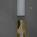 Brass and opaline glass wall lamp, glashutte limburg, 1970s