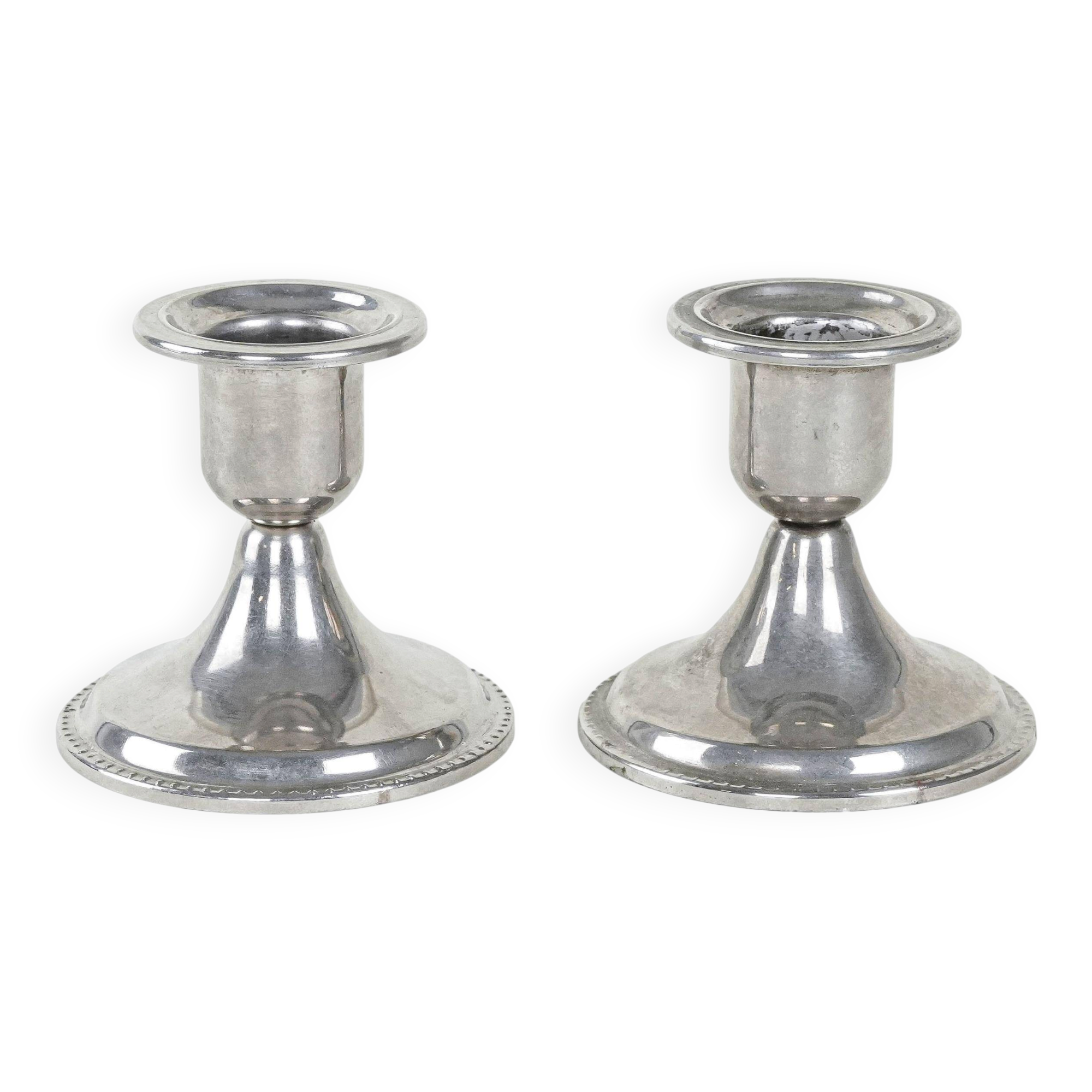 Set of metal candlesticks, Italian design, 1970s, made in Italy