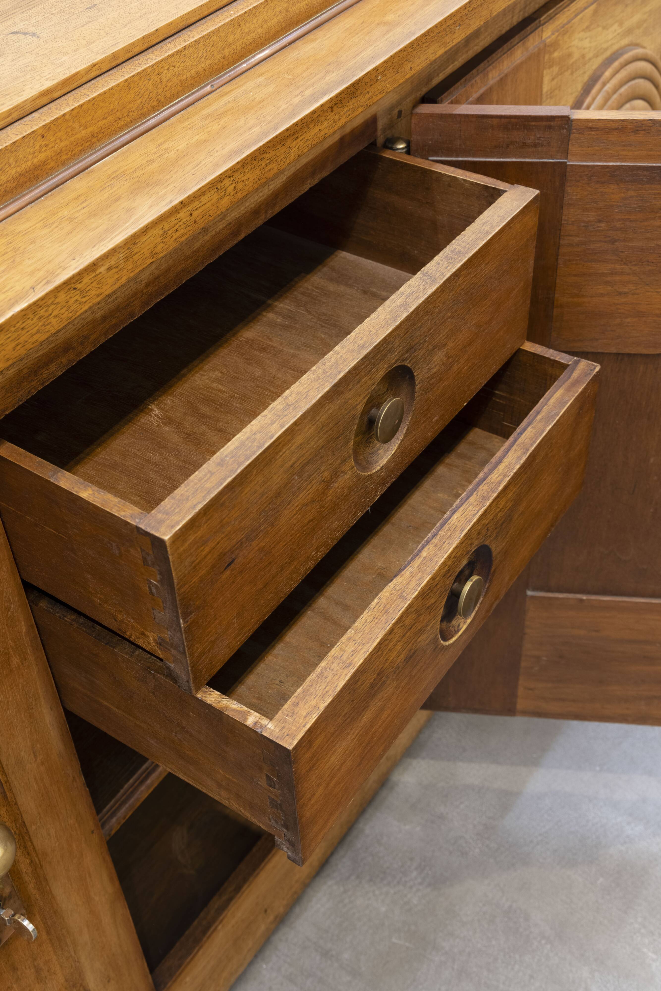 Solid oak enfilade, france 1940s