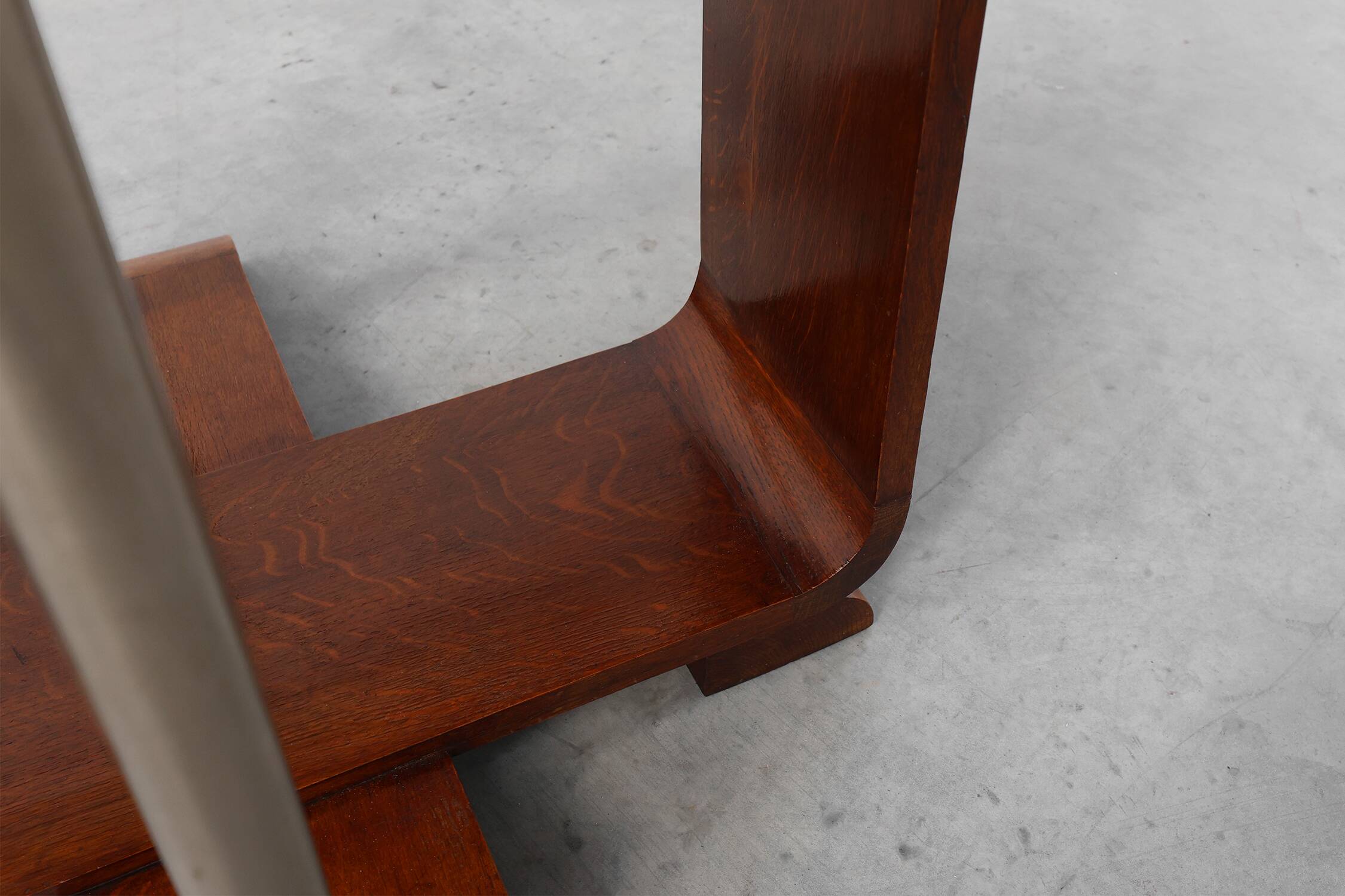 Art Deco square side table in oak veneer, France ca. 1925