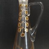 Enamelled glass ewer decanter gold decoration numbered early twentieth art nouveau