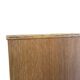 Classeur, armoire à rideaux roulant vintage en bois sur pieds chromés