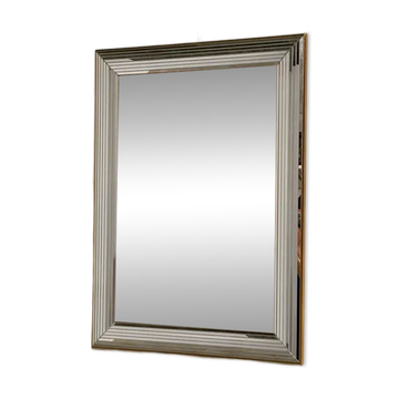 Miroir Disco Vintage Deknudt – Cadre de Miroir Biseauté à Niveaux Multiples des Années 1970