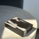 Symmetrical multicolored petrified wood soap dish