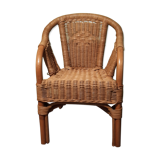 Rattan/wicker armchair for children - vintage 1970