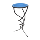 Support plantes en fer forgé noir, coupelle amovible