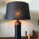 Scandinavian Teak an Leather Mid-Century Table Lamp, 1950s