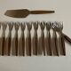 Set of 12 teak dessert forks 1960 Scandinavian