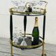 Trolley bar in vintage brass 60
