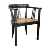 Old chair made of solid wood and caning
