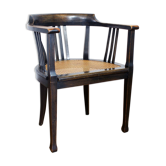 Old chair made of solid wood and caning
