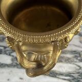 Large Pompeian-style bronze cup with two handles, 19th century.
