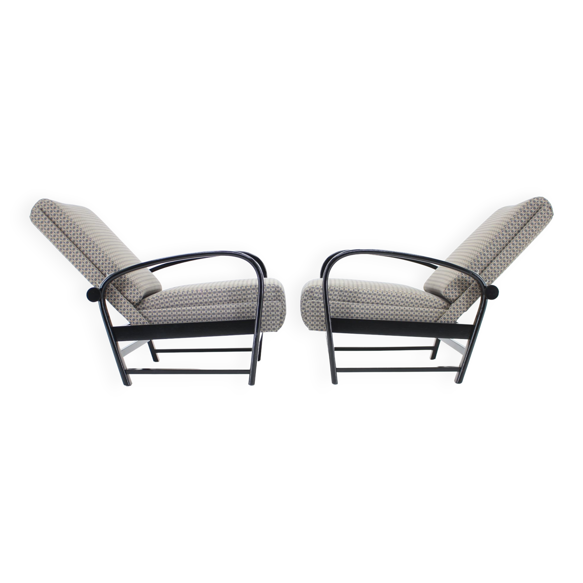 1940s Pair of Kropacek Kozelka Adjustable Armchairs,Czechoslovakia