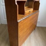 Wooden console table / vintage folding desk with mirror and small drawer
