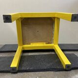 Postmodern Memphis chair in yellow and blue, Michele de Luchi style