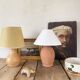 Terracotta lamp, new 2M fabric cable, cotton lampshade