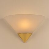 Pair of opal glass wall lights designed by Limburg, Germany.