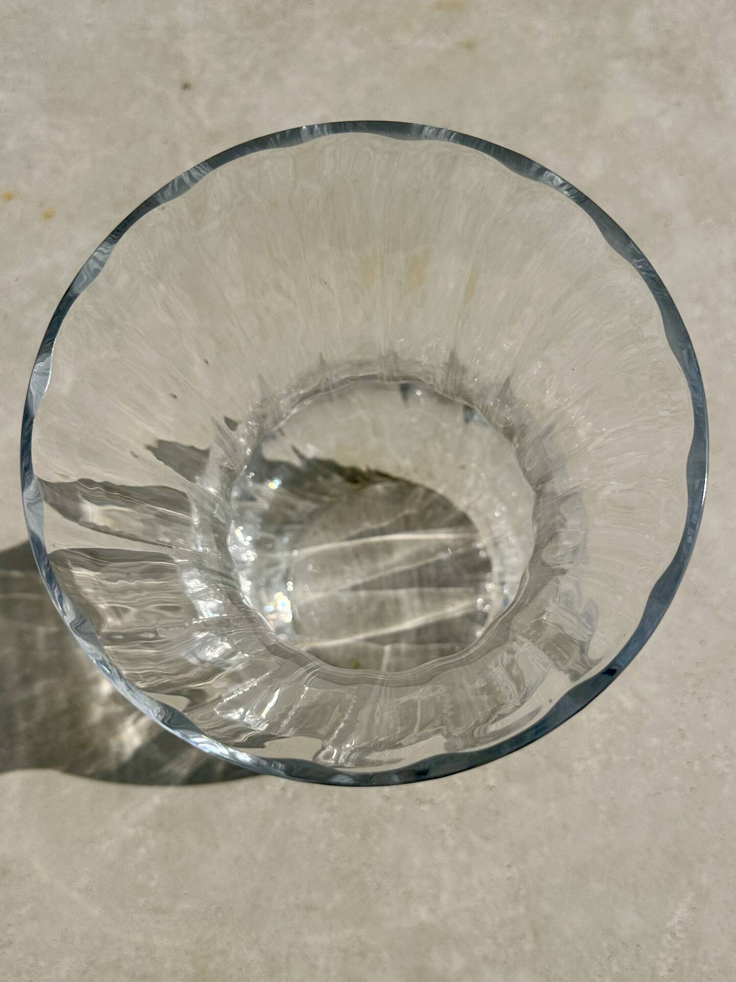 Large baluster vase in fluted crystal from the Daume house, France.