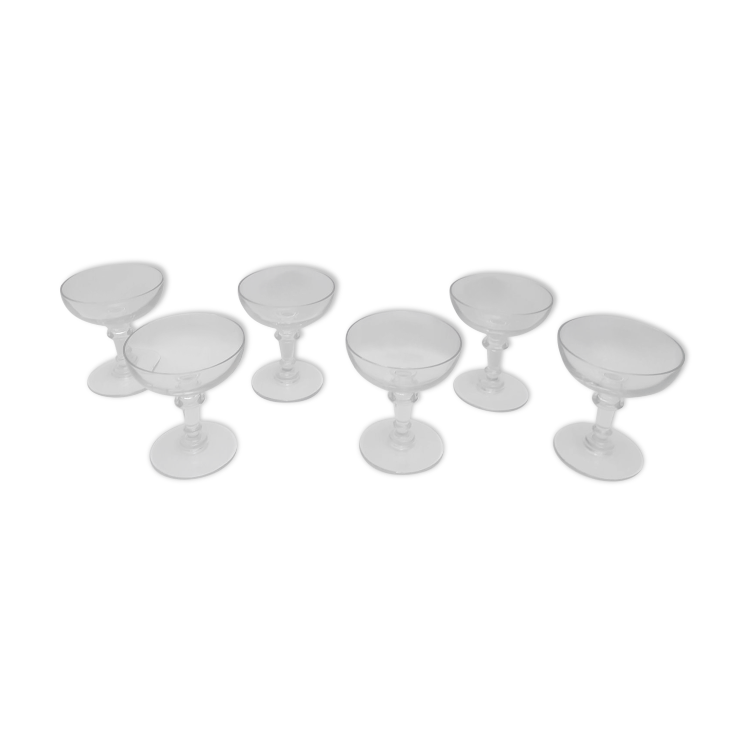 Set of 6 glasses of glass champagne