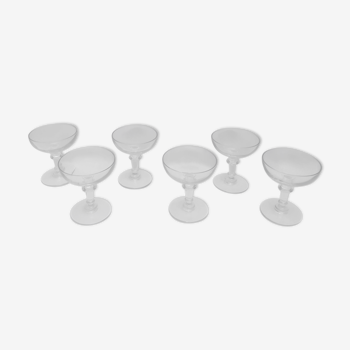 Lot de 6 coupes de champagne en verre