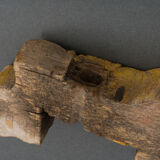 Polychrome carved wooden element decoration of winged animals XXth India