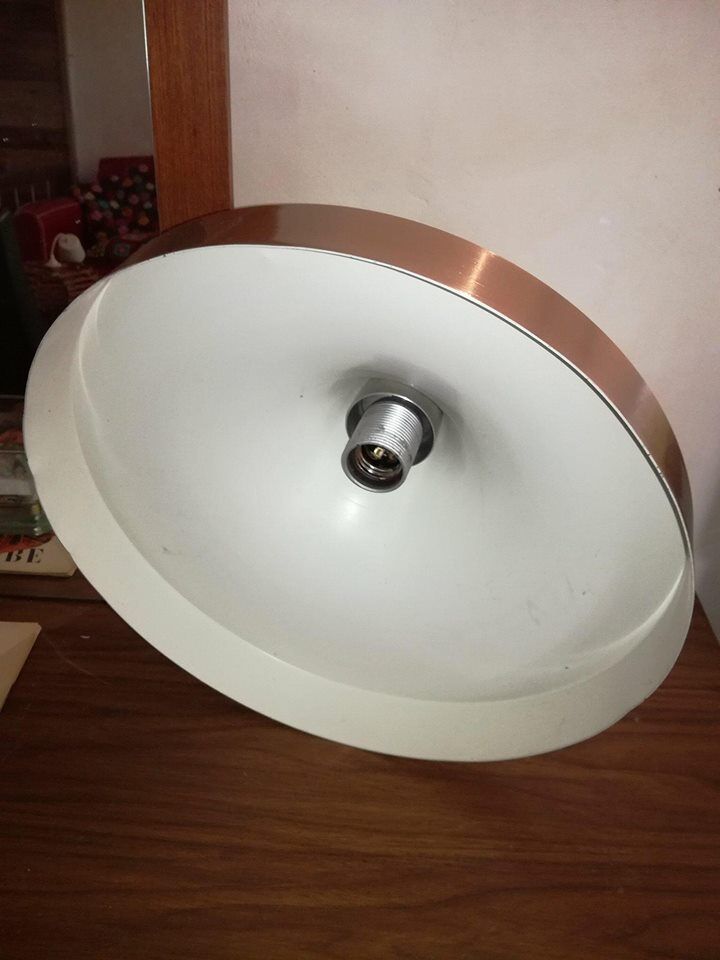 Hanging lamp "doria" copper metal 1970
