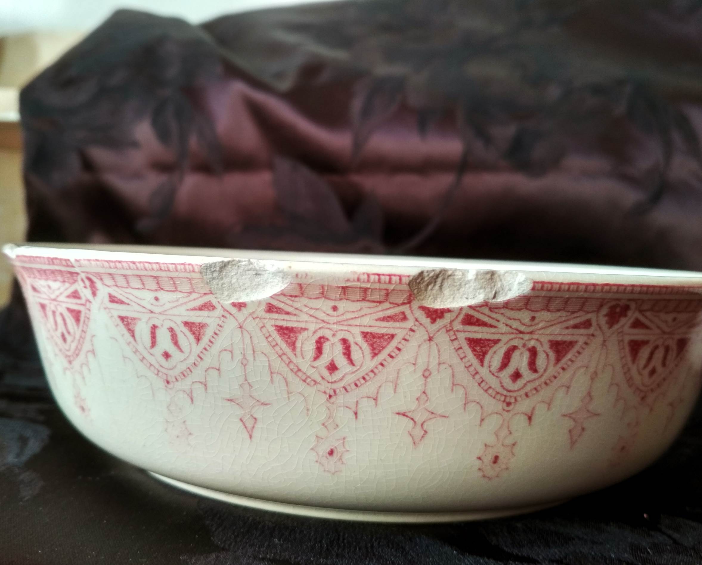 Hollow plate fruit drain - sarreguemines earthenware "calcutta"