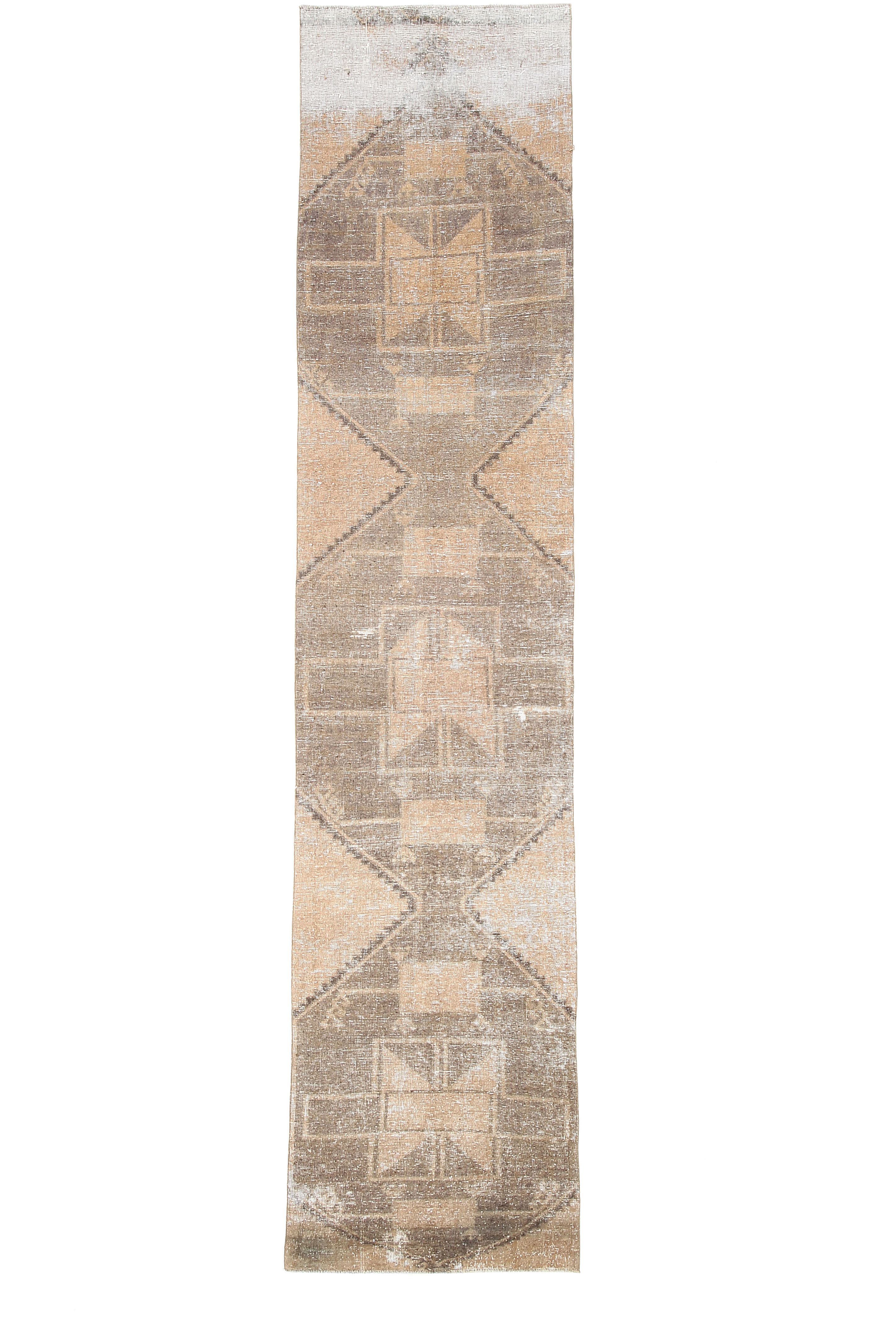 3x13 Vintage Turkish Runner Rug, 92x410Cm