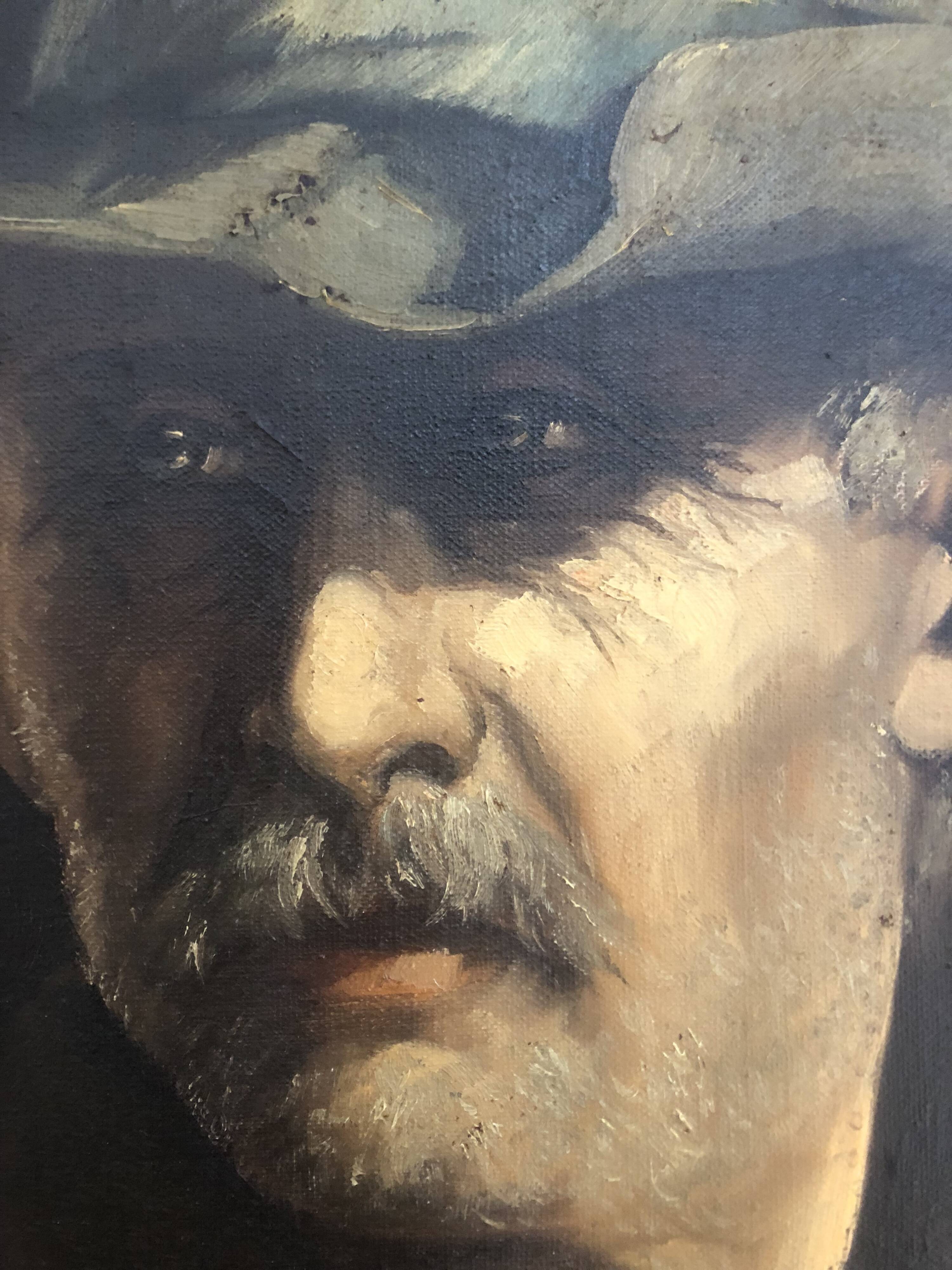 Portrait à l’huile d’homme âgé